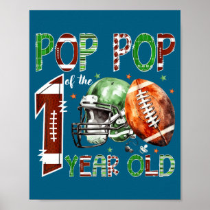 P P Of The 1 Year Old Football Lover 1st Birthday Poster