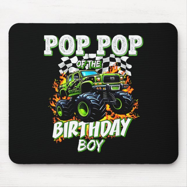 P P Of The Birthday Boy Monster Truck Birthday Kid Mouse Mat (Front)