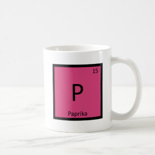P - Paprika Spice Chemistry Periodic Table Symbol Coffee Mug