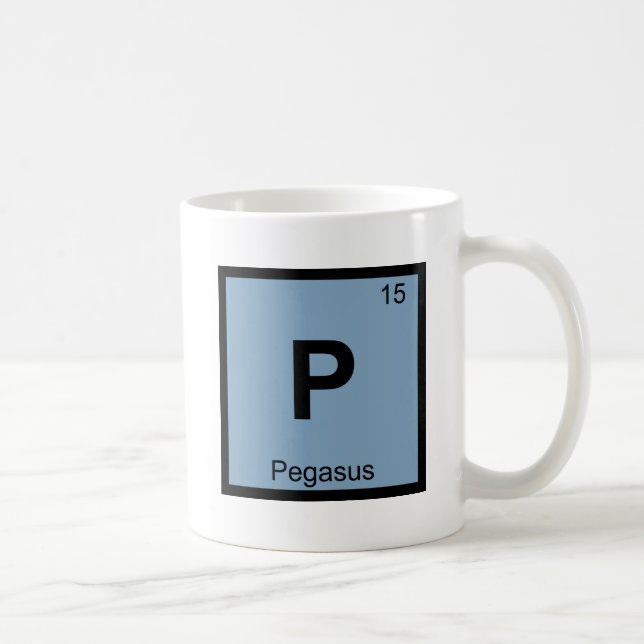 P - Pegasus Greek Chemistry Periodic Table Symbol Coffee Mug (Right)