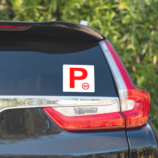 P Plate 90 White / Red Sticker