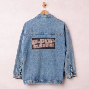 P-Pop Culture Retro Denim Jacket Bold “P-POP