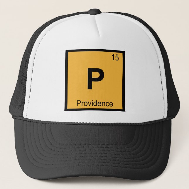 P - Providence Rhode Island Chemistry Symbol Trucker Hat (Front)