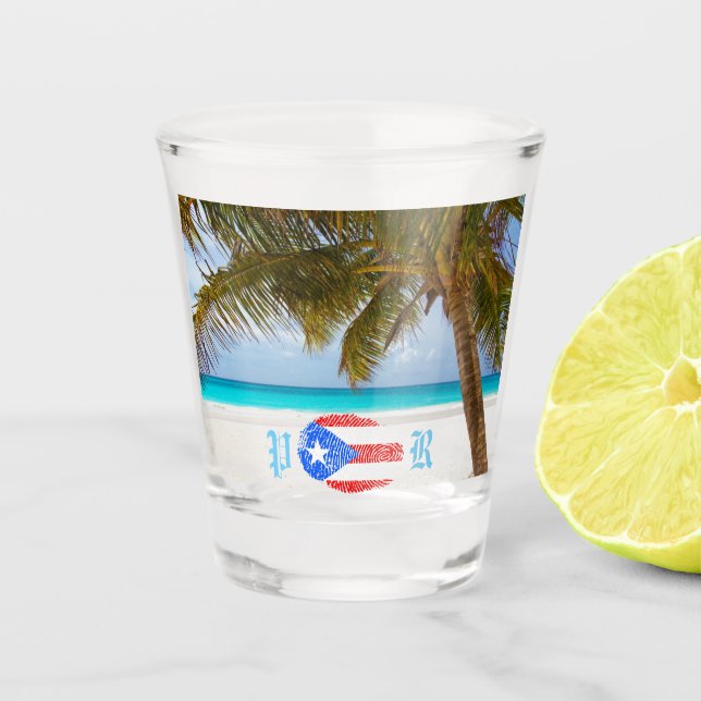 P R Ocean Shot Glass (Front)