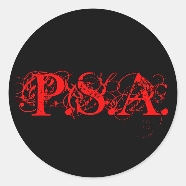 P.S.A.-Stcker Classic Round Sticker (Front)