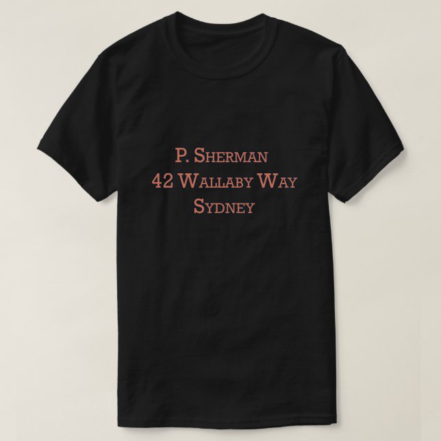 P. Sherman 42 Walla T-Shirt (Design Front)