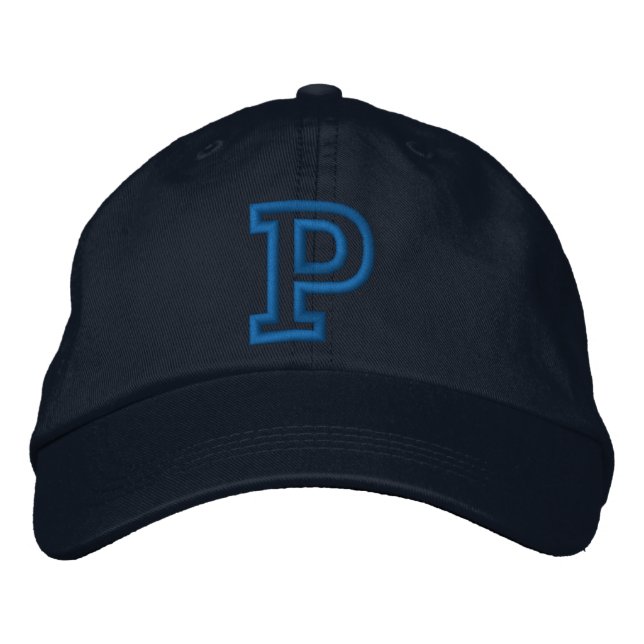 "P" Small Athletic Letter Embroidered Hat (Front)