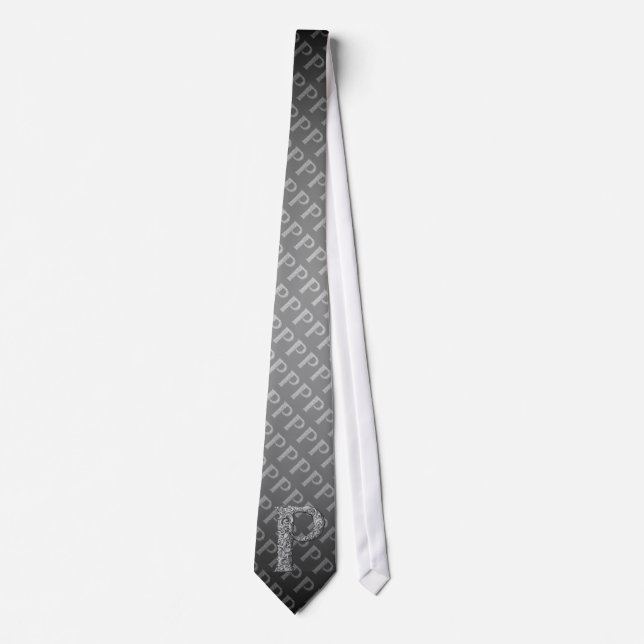 P - The Falck Alphabet (Silvery) Tie (Front)