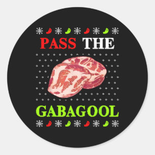 P The Gabagool Tacky Ugly Christmas For Men Women Classic Round Sticker