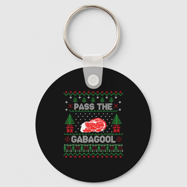 P The Gabagool Tacky Ugly Christmas Sweater For Me Key Ring (Front)