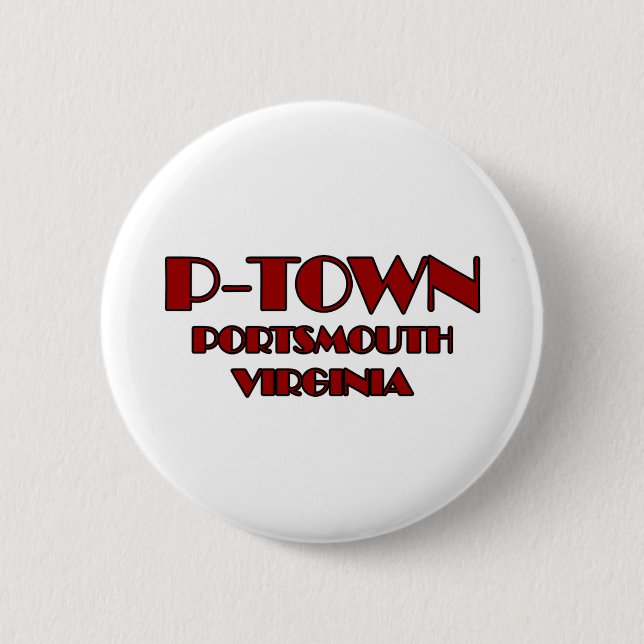 P-Town Portsmouth Virginia Logo 6 Cm Round Badge (Front)