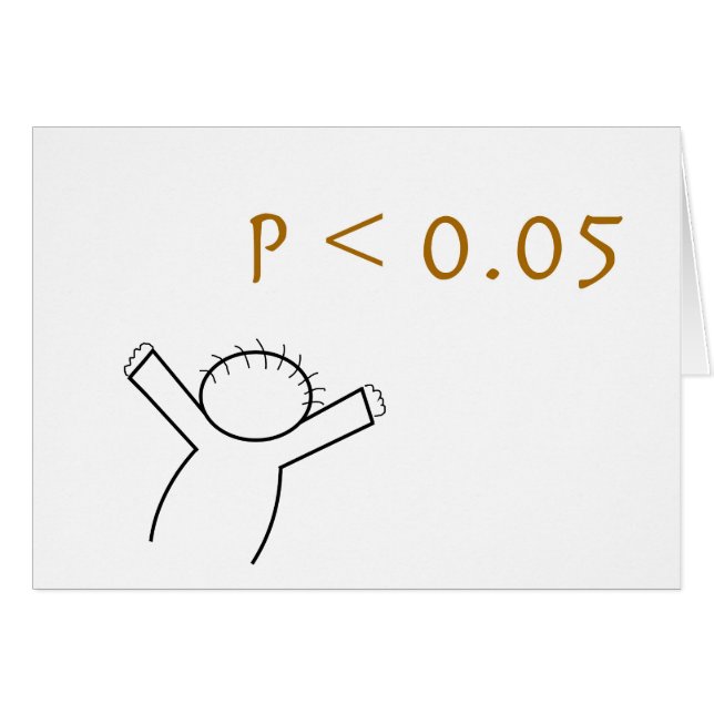 P-value card for statisticians (Front Horizontal)