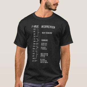 P-Value PHD Statistics Statistician Data Analyst G T-Shirt