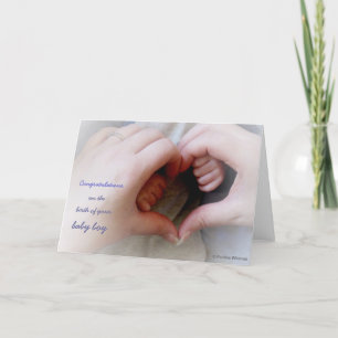 © P Wherrell Baby boy mother baby hands heart Card