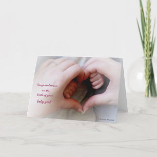 © P Wherrell Baby girl mother baby hands heart Card