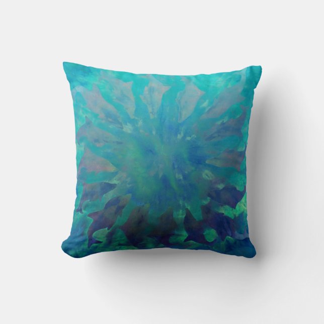 © P Wherrell Dolphin Circle Throw Pillow Cushion (Front)