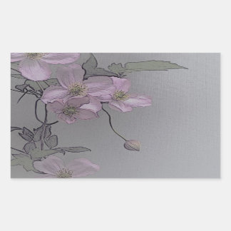 © P Wherrell Gorgeous stylish pale pink clematis Rectangular Sticker