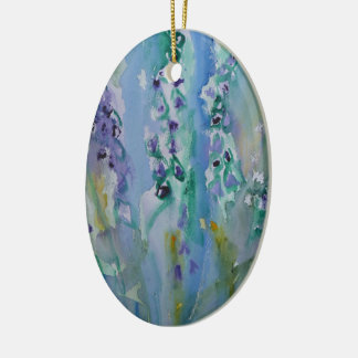 © P Wherrell Stylish trendy impressionist bluebell Ceramic Tree Decoration