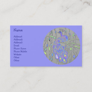 © P Wherrell Stylish trendy impressionist peacock Business Card