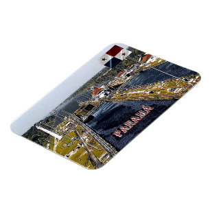 PA0003 America - Panama - Canal Locks - panoramic Magnet