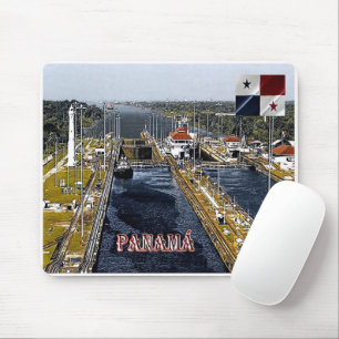 PA0003 America - Panama - Canal Locks - panoramic Mouse Mat