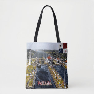 PA0003 America - Panama - Canal Locks - panoramic Tote Bag