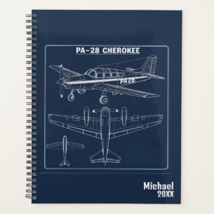 PA-28 Cherokee Aeroplane Blueprint Blue Aviation Planner