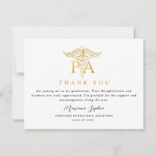 PA Caduceus Graduation Thank You Postcard