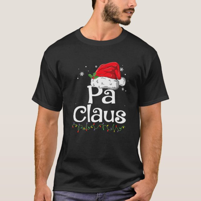 Pa Claus Christmas Pajama Family Matching Xmas T-Shirt (Front)