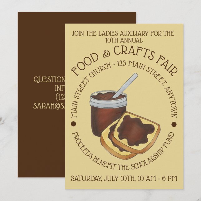PA Dutch Apple Butter Food Craft Fair Festival Invitation (Front/Back)