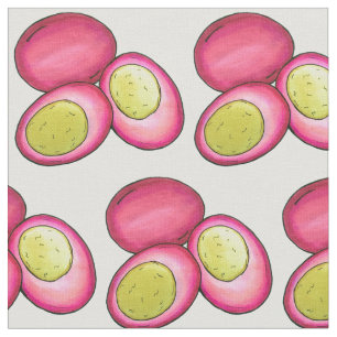 PA Dutch Food Pickled Hard Boiled Red Beet Eggs Fabric