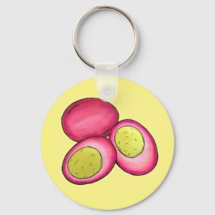PA Dutch Food Pickled Hard Boiled Red Beet Eggs Key Ring