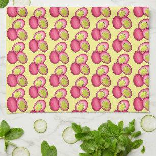 PA Dutch Food Pickled Hard Boiled Red Beet Eggs Tea Towel