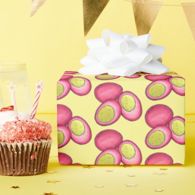 PA Dutch Food Pickled Hard Boiled Red Beet Eggs Wrapping Paper (Birthday Party)