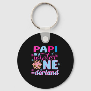 Pa In A Winter Onederland Bday Girl Sweet Snowflak Key Ring