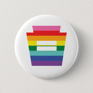 PA Keystone Marriage Equality Rainbow Graphic 6 Cm Round Badge