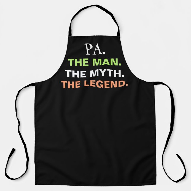 Pa Man Myth Legend Funny Quote Mens Apron (Front)