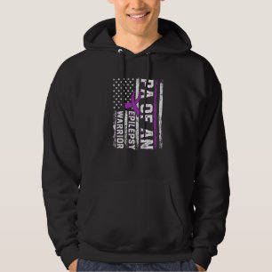 Pa of a Warrior Epilepsy Purple Ribbon Support Us  Hoodie