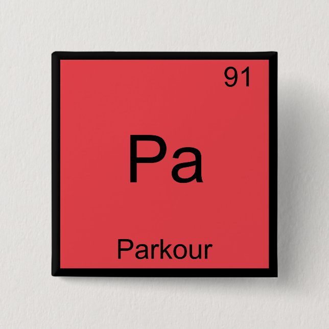 Pa - Parkour Funny Chemistry Element Symbol Tee 15 Cm Square Badge (Front)