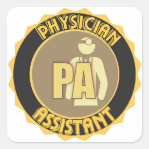 PA PHYSICIAN ASSISTANT LOGO SQUARE STICKER