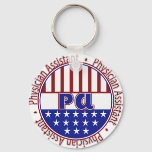 PA Physician Assistant PATRIOTIC BADGE Key Ring