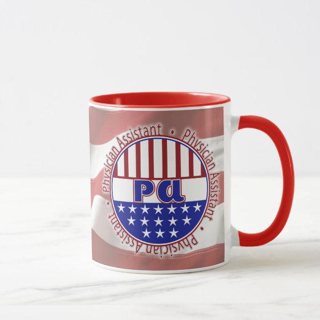 PA  Physician Assistant PATRIOTIC BADGE Mug (Right)