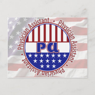 PA Physician Assistant PATRIOTIC BADGE Postcard