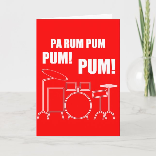 Pa Rum Pum Pum Pum Holiday Card (Front)