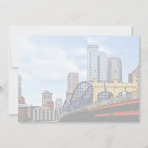 PA - Smithfield St Bridge and Pittsburgh Skyline Invitation