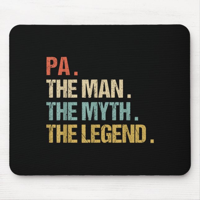 Pa The Man Myth Legend Shirt Funny Father Dad Chri Mouse Mat (Front)