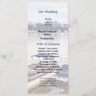 PA - View of Walnut St Bridge Wedding Program Programme