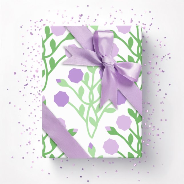 Pabla Petal Lattice in Lilac and Green Wrapping Paper (Creator Uploaded)