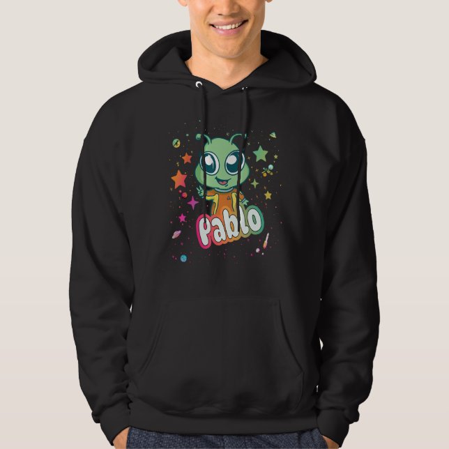 PABLO - Cute Boy Name with cute Alien Hoodie (Front)