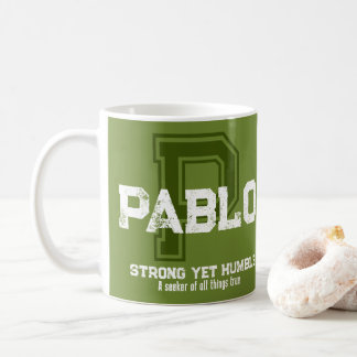 Pablo name meaning monogram green coffee mug
